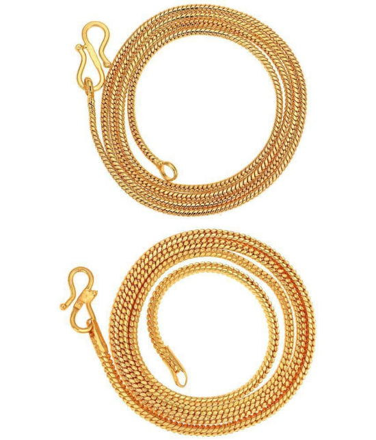 AanyaCentric Combo of 2 Gold Plated 22inches Long Fashion Chain - None