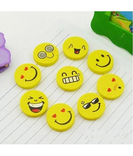 CUTE SMILE EMOJI ERASERS 4pcs pack of  1