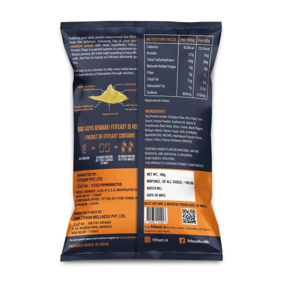 FitFeast Protein Chips Peri Peri Box of 6