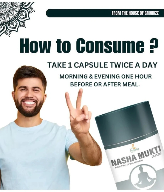 Grinbizz No Flavour Nasha Mukti capsule 30 Capsule Patches 5 Pcs