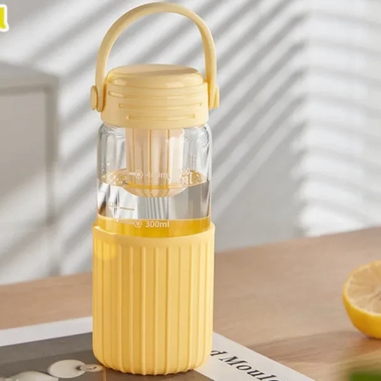 Personalized Infuser Glass Bottle With Sleeve - COD Not Applicable-Yellow