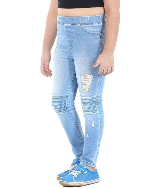 Naughty Ninos - Blue Denim Girls Leggings ( Pack of 1 ) - None