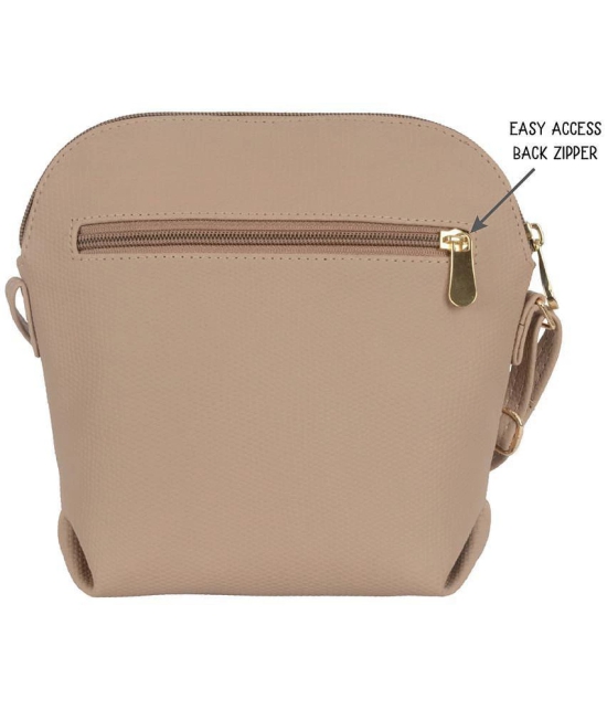 Baggit Beige Faux Leather Sling Bag - Beige