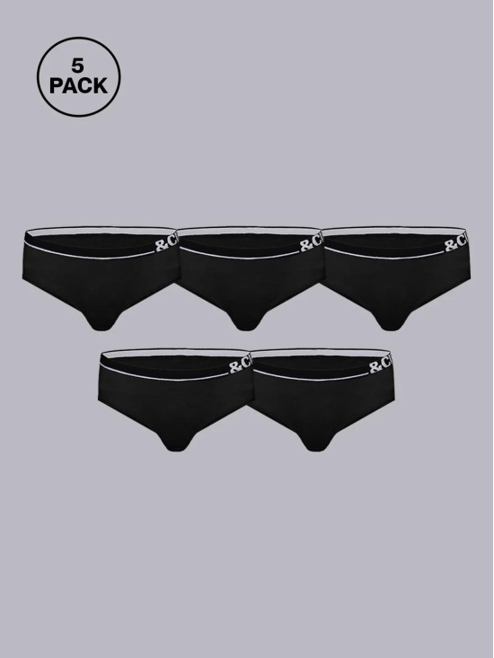 WOMEN'S HIPSTER BRIEF - PACK OF 5 - JET-L