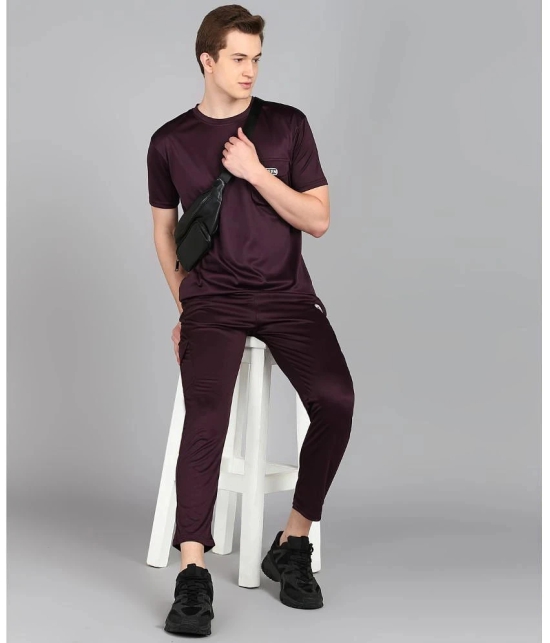 Preen Maroon Polyester Regular Fit Mens Tracksuit ( Pack of 1 ) - None