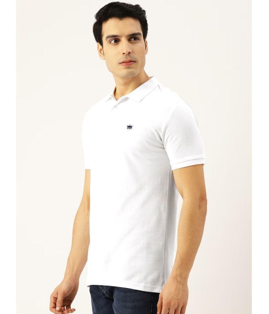 ADORATE - White Cotton Blend Regular Fit Men's Polo T Shirt ( Pack of 1 ) - None