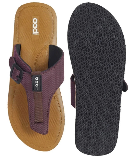 Aadi Purple Womens Leather Slipper - None