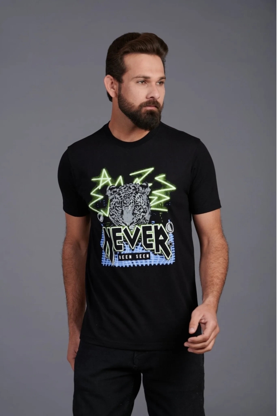 Never Been Seen Printed Black T-Shirt for Men S