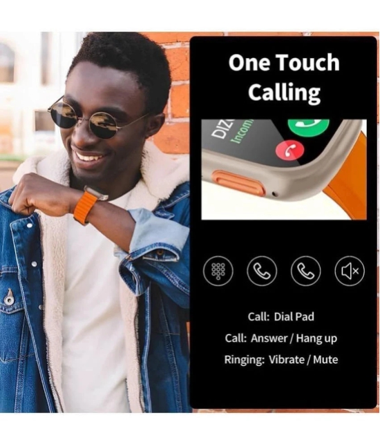 VERONIC Bluetooth Ultra Watch with BT Calling Orange Smart Watch