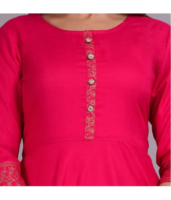 Smien - Pink Rayon Women's Anarkali Kurti ( Pack of 1 ) - None