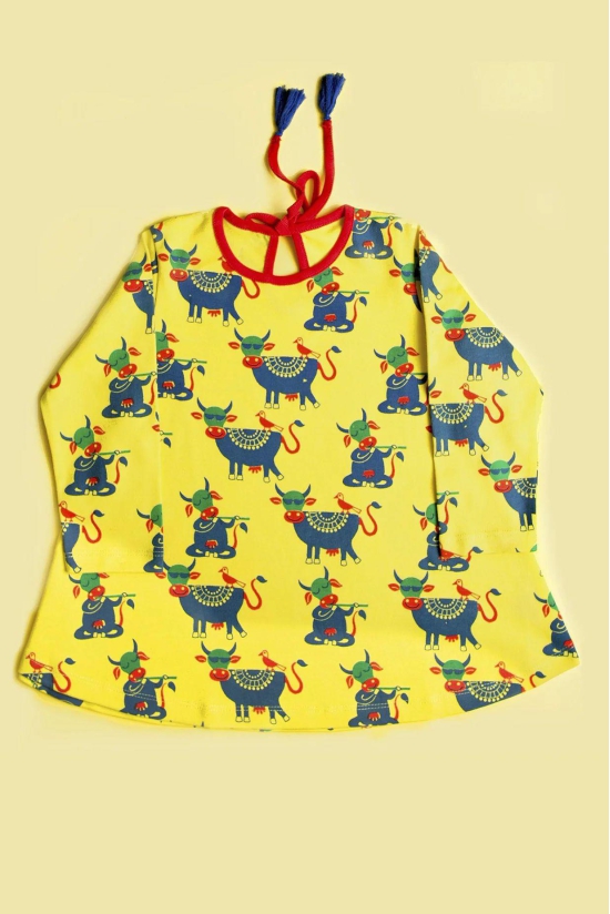 Girl Yellow Cow Dress 2Y