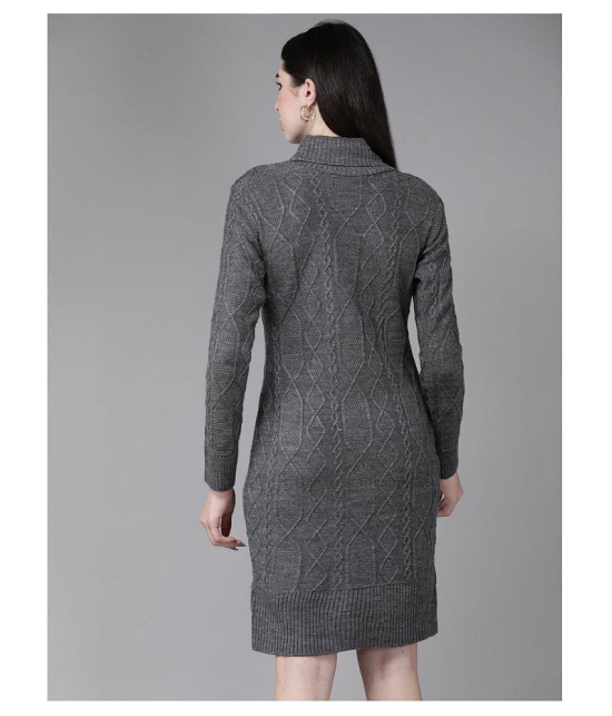 The Dry State Woollen Grey Bodycon Dress - Single - XL