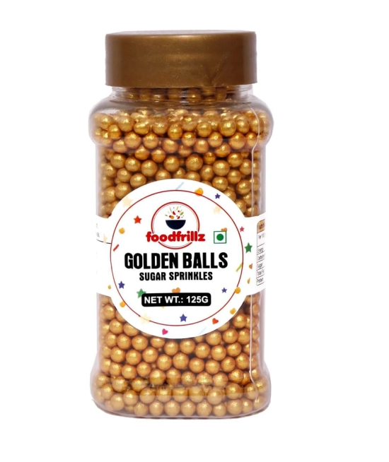 foodfrillz Golden Balls, 125 g Sprinkles for Cake