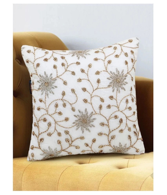 mezposh Single Polyester Cushion Covers 40X40 cm (16X16) - White