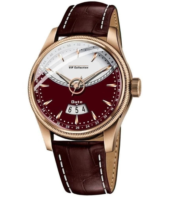 Newman Maroon Leather Analog Mens Watch