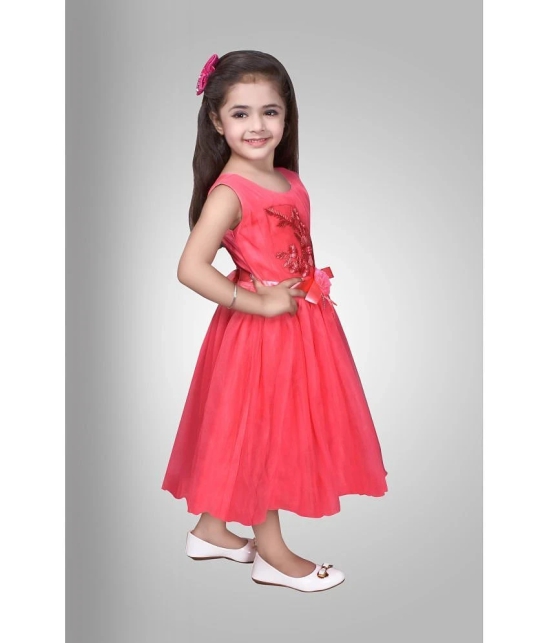 Arshia Fashions - Red Net Girls Frock ( Pack of 1 ) - None