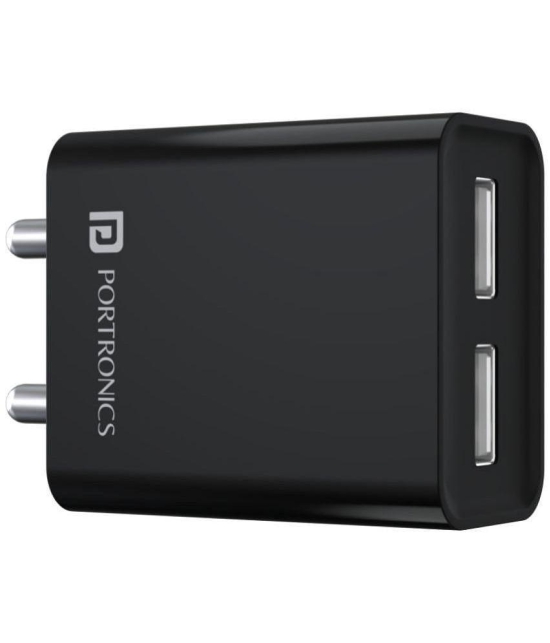 Portronics - USB 2.4A Wall Charger - Black