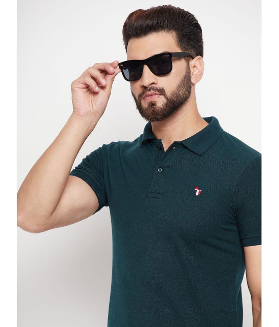 MXN - Dark Green Cotton Blend Regular Fit Mens Polo T Shirt ( Pack of 1 ) - None