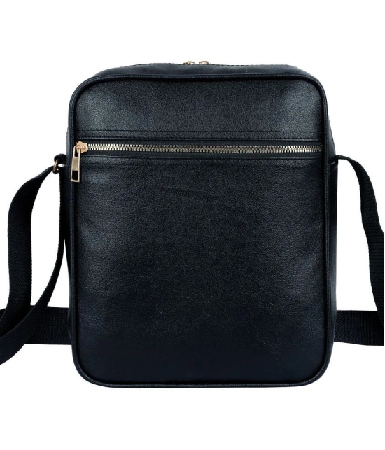 Raylan Black Solid Messenger Bag - Black