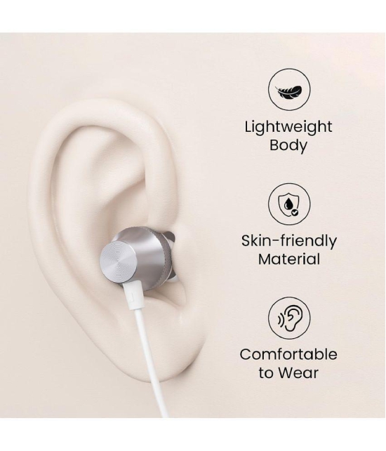 Portronics Conch Beat C Type C Wired Earphone In Ear Tangle Free Cable Silver