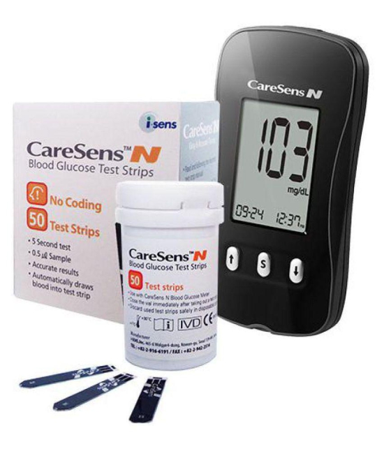 ISENSE Caresens Glucometer Caresens Glucometer Expiry July 2024