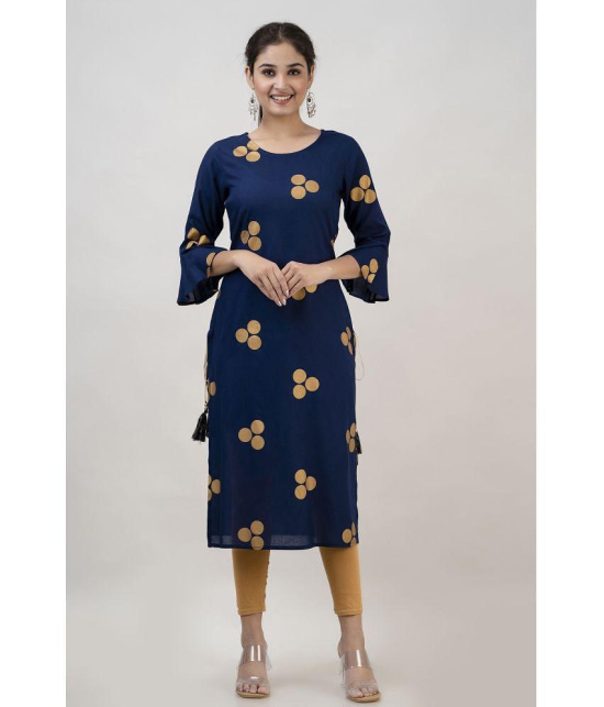 MAUKA - Blue Rayon Women's Straight Kurti ( Pack of 1 ) - None