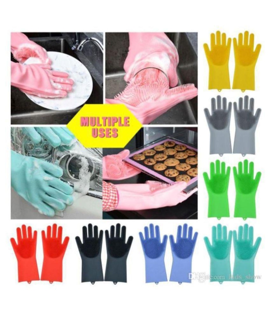 AJRO DEAL Washing Gloves Latex Latex Medium Cleaning Glove