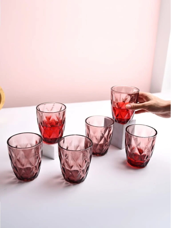 Wine-Colored Glass Tumbler Set of 6