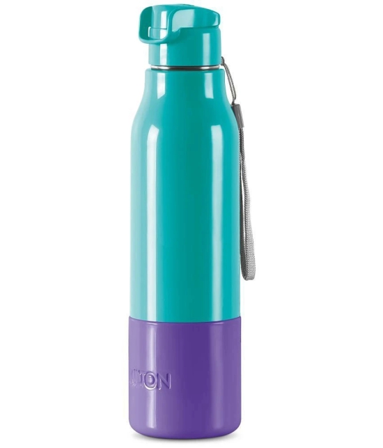 Milton Steel Sprint 900 Insulated Inner Stainless Steel Water Bottle, 630 ml, Aqua Green | Hot or Cold | Easy Grip | Leak Proof |Kids School Bottle | Office | Gym | Hiking | Treking | Travel