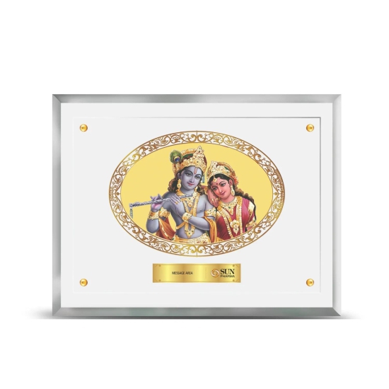 24K Gold Plated Radha Krishna Customized Photo Frame For Corporate Gifting