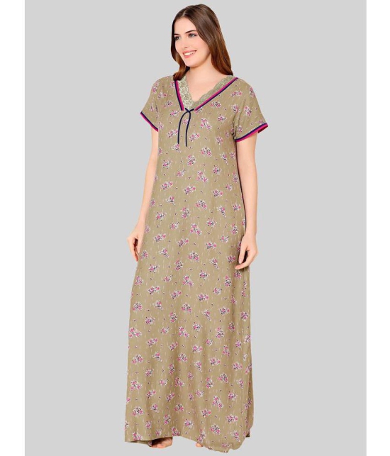 Bodycare - Green Cotton Women's Nightwear Nighty & Night Gowns ( Pack of 1 ) - None