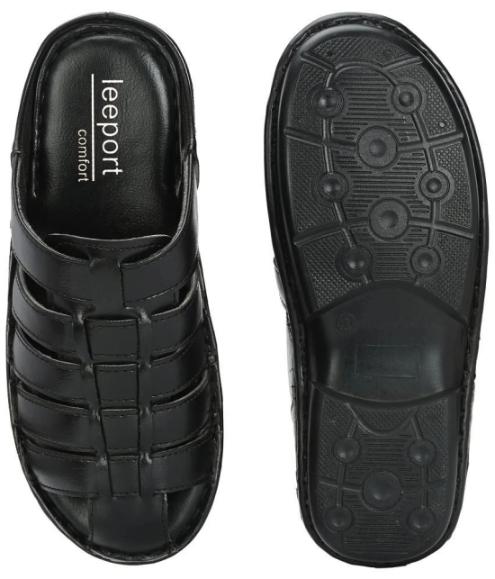 Leeport - Black Mens Sandals - None