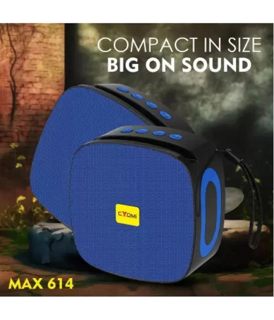 CYOMI CY_MAX614 5 W Bluetooth Speaker Bluetooth v5.0 with SD card Slot Playback Time 10 hrs Blue - Blue