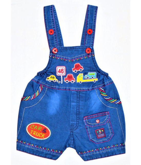 Wise Guys - Red & Blue Cotton Blend Baby Boy,Baby Girl Dungaree Sets ( Pack of 1 ) - None