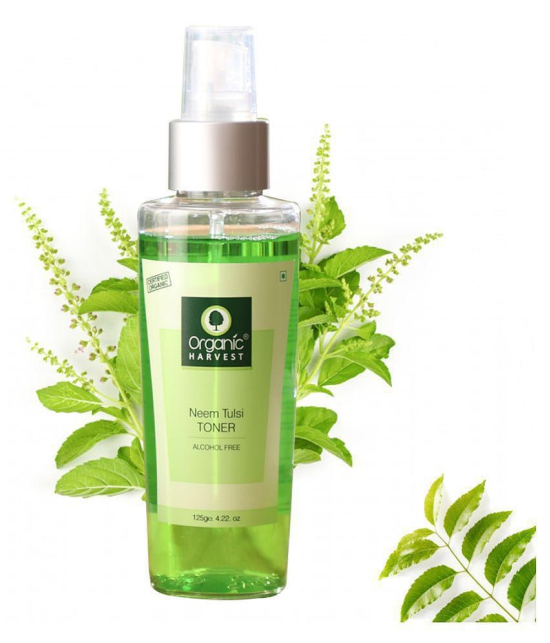 Organic Harvest Neem Tulsi Toner For Men & Women, Minimising Large Open Pores - 125ml