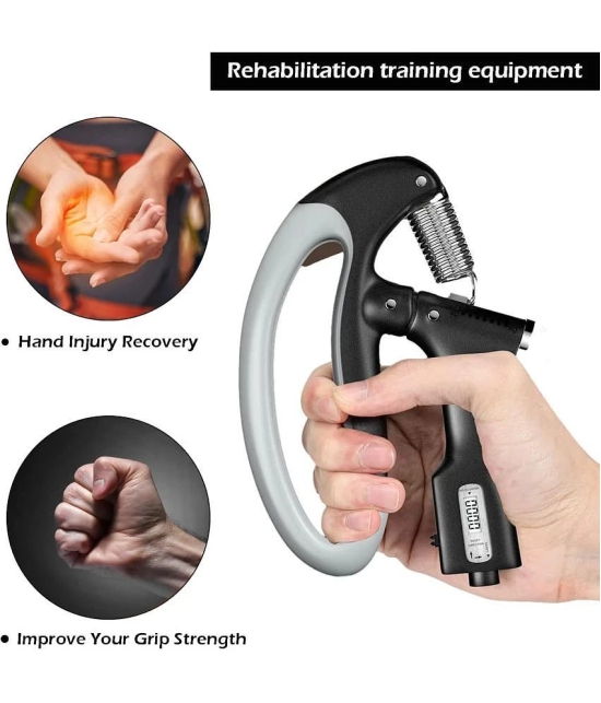 Grip Strength Trainer, Hand Grip Strengthener, Forearm Strengthener with Adjustable Resistance 10-100 KG, grip strength,for Strength Muscle Building and Injury Recover - Black