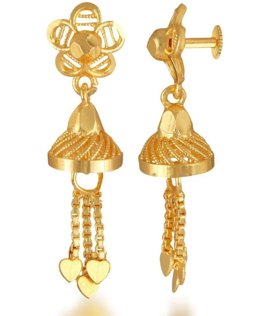 VIVASTRI Golden Jhumki Earrings ( Pack of 1 ) - Golden