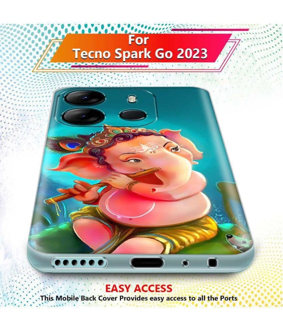 NBOX - Multicolor Silicon Printed Back Cover Compatible For Tecno Spark Go 2023 ( Pack of 1 )