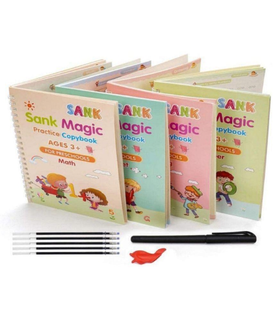 Sank Magic Practice Copybook, Number Tracing Book for Preschoolers with Pen, Magic Calligraphy Copybook Set Practical