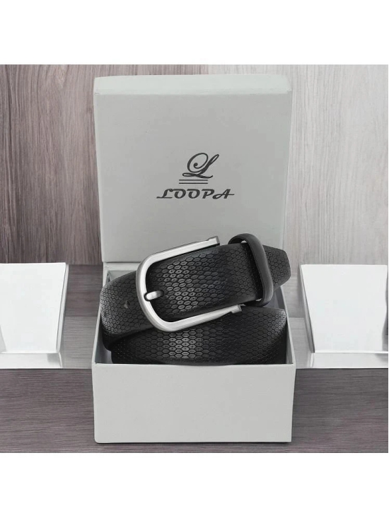 Loopa - Black 100% Leather Mens Formal Belt ( Pack of 1 ) - None