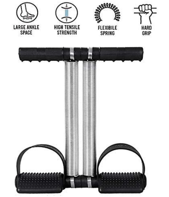 Tummy Trimmer For Men Women Waist Trimming Bicep Double Stainless Steel Spring Heavy Duty Home Gym Workout, Pack of 1 (Black)