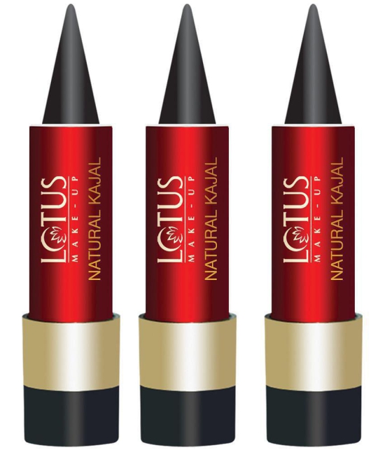 Lotus Make, Up Natural Kajal, Black (Pack of 3)