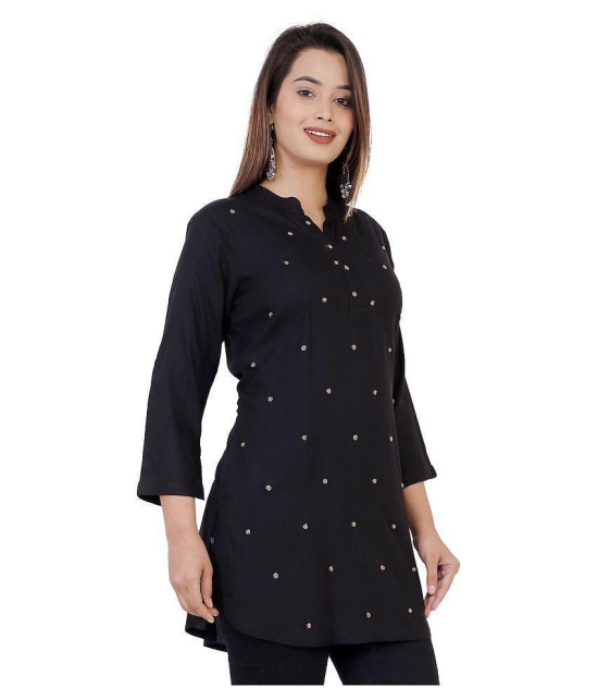 HIGHLIGHT FASHION EXPORT - Black Rayon Womens Straight Kurti ( Pack of 1 ) - M