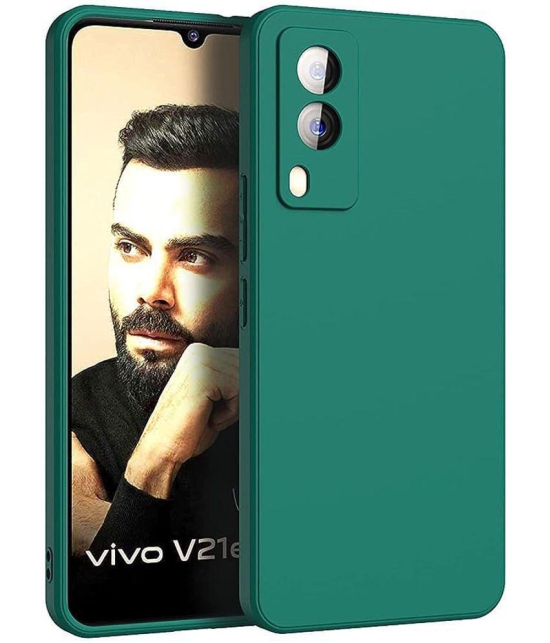 Case Vault Covers Silicon Soft cases Compatible For Silicon Vivo V21e 5G ( Pack of 1 ) - Green