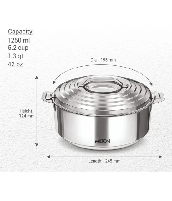 Milton Galaxia 1000 Insulated Stainless Steel Casserole, 1250 ml (1.3 qt.), Insulated Thermal Serving Bowl, Keeps Food Hot & Cold for Long Hours, Food Grade, Elegant Hot Pot Food Warmer/Cool