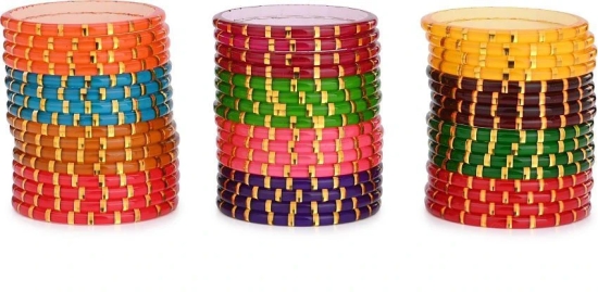 Somil Multicolor Bangle Set ( Pack of 48 ) - None