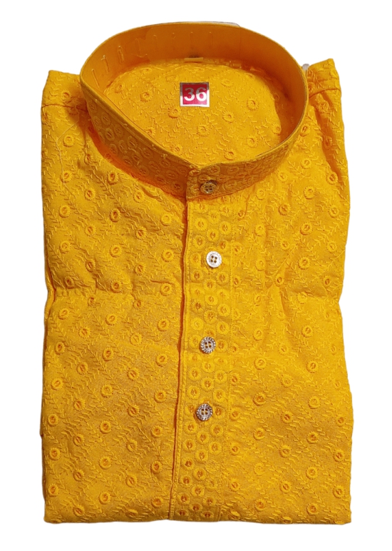 MCH Men Sequence Yellow Kurta