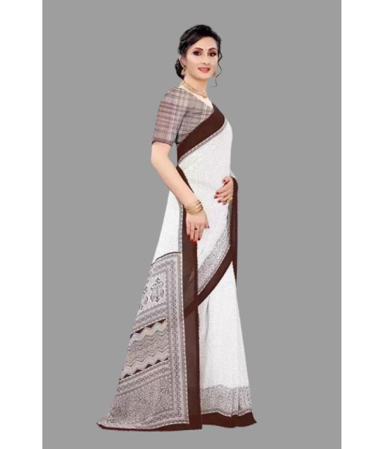 Sitanjali - Brown Georgette Saree With Blouse Piece ( Pack of 1 ) - Brown