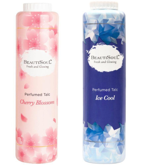 Beautisoul Talcum Powder Cherry Blossom and Ice Cool Talc Talc 200 gm Pack of 2