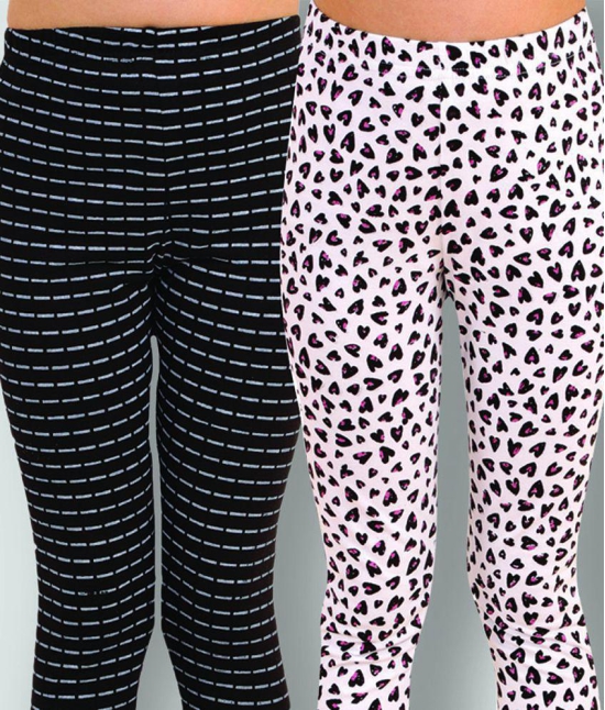 Kids Cave - Black Cotton Blend Girls Leggings ( ) - None